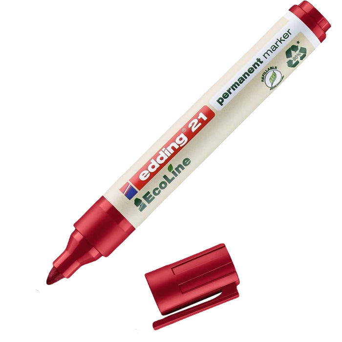 Edding EcoLine 21 Permanent Marker Bullet Tip 1.5-3mm (Red)