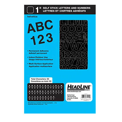 Stick on Letters & Numbers