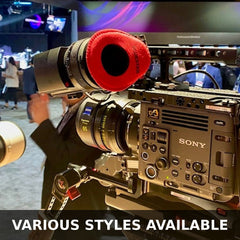 BlueStar Oval Large #6012 viewfinder eyecushion fitted to a Sony cinema camera viewfinder, various styles available