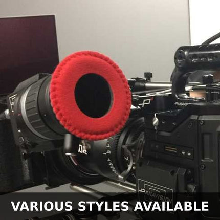 BlueStar Round Small #2011 viewfinder eyecushion fitted to a Panavision Millennium DXL camera viewfinder, various styles available