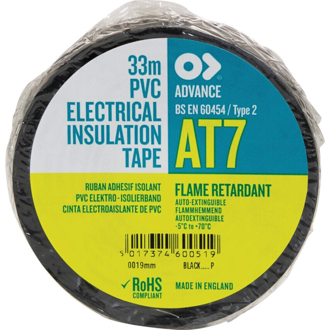 Advance AT7 PVC Tape 19mmx33m - Black