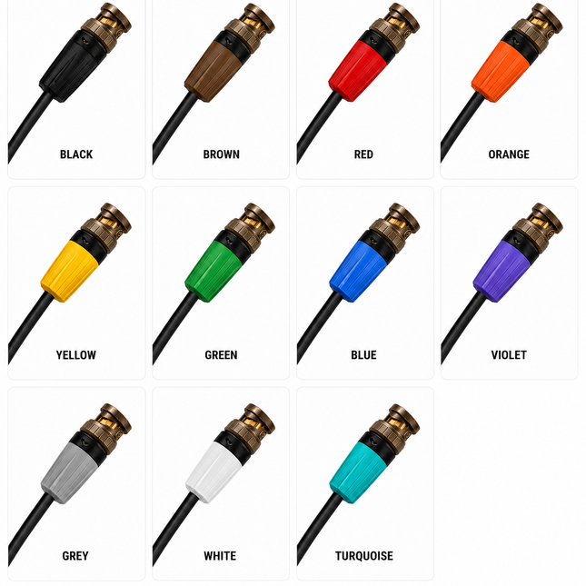 Bob's BNC's 12G USD SDI Skinny BNC Cables (Various Lengths & Boot Colours)
