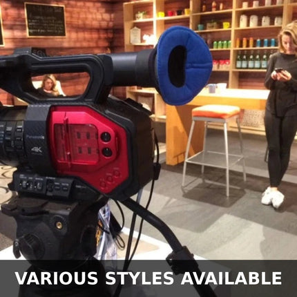 BlueStar Zacuto Oval Large #4010 viewfinder eyecushion fitted to a Panasonic 4K camcorder, various styles available
