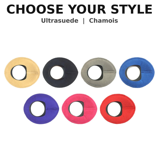 BlueStar Zacuto Oval Large #4010 viewfinder eyecushion colour and style options in Ultrasuede and Genuine Chamois