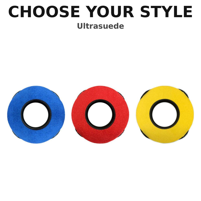 BlueStar RED CAM Special #3011 viewfinder eyecushion colour and style options in Ultrasuede