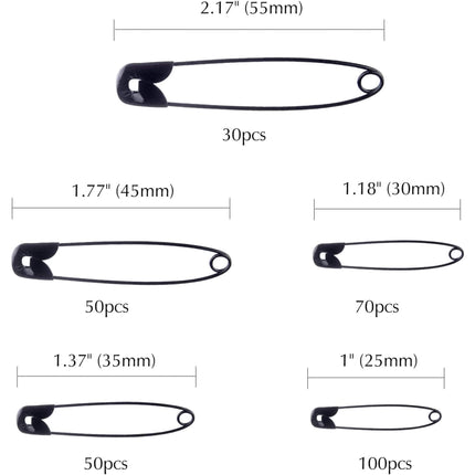 TUPARKA Safety Pins Assorted Sizes (5cm, 3.5cm & 2.5cm)