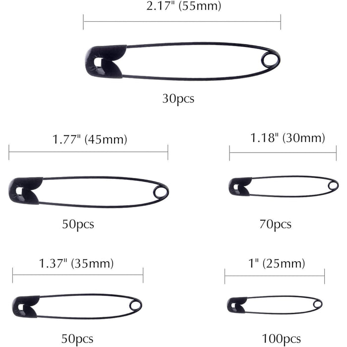 TUPARKA Safety Pins Assorted Sizes (5cm, 3.5cm & 2.5cm)
