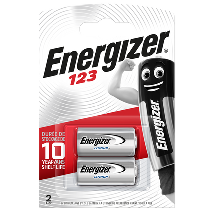 CR123 Lithium Cell 3V (Energizer) x2 Pack