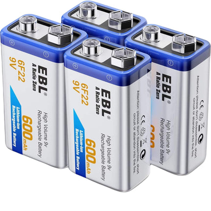 EBL Rechargeable 9V Pk4