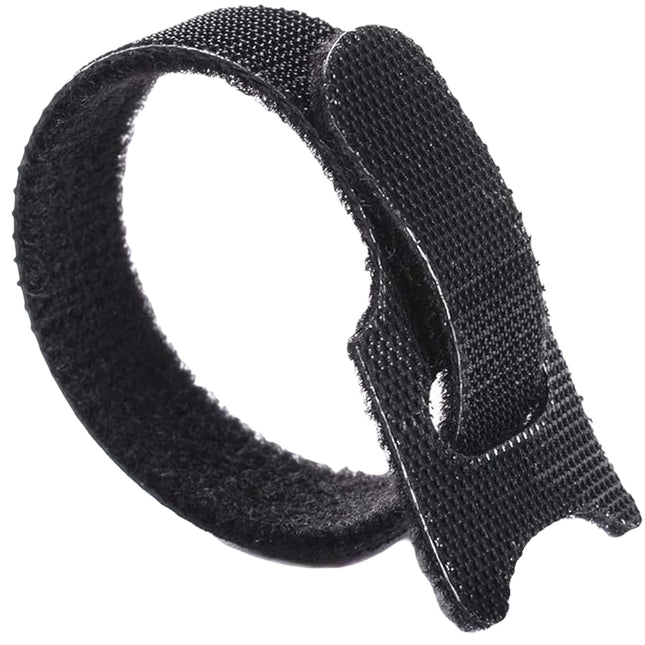 Pack of 10 x Hook & Loop Adjustable Cable Ties - Black