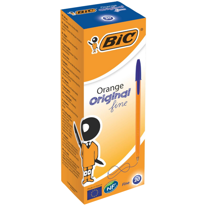Bic Orange Fine Pen 0.8mm Tip  (Blue) - Pack of 20