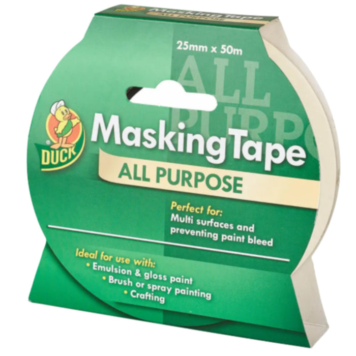 Duck Tape All Purpose Masking Tape Beige 25mm x 50m