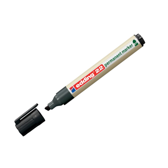 Edding EcoLine 22 Permanent Marker Chisel Tip 1-5mm Line - Black