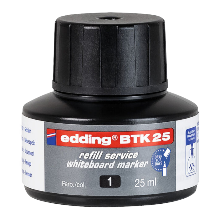 Edding BTK 25 (25ml) Refill Ink (Black) for Whiteboard Markers