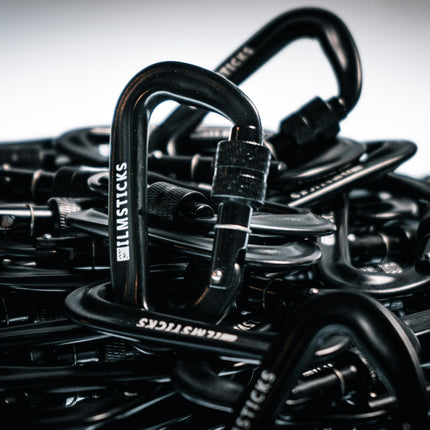 Locking Carabiner in Black - Pack of 5