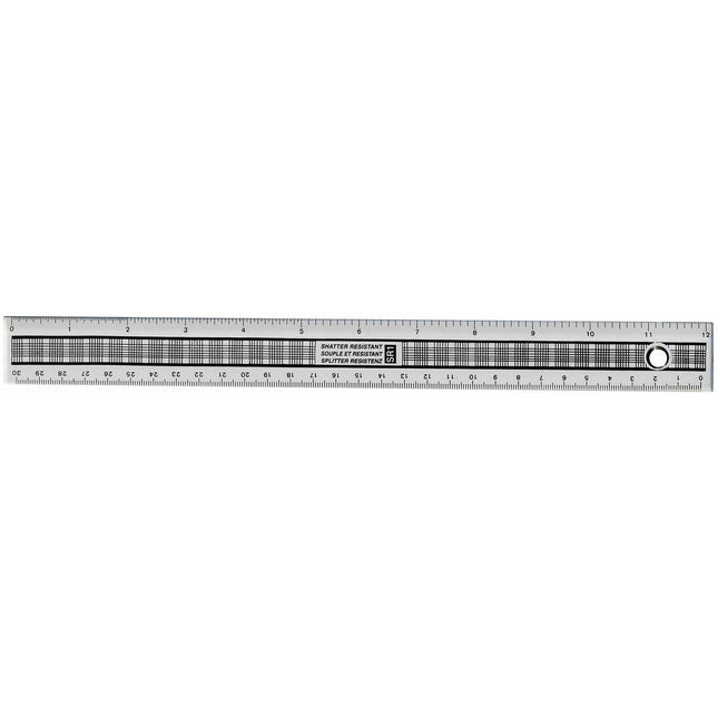 Ruler Shatter Resistant (Clear) 30cm