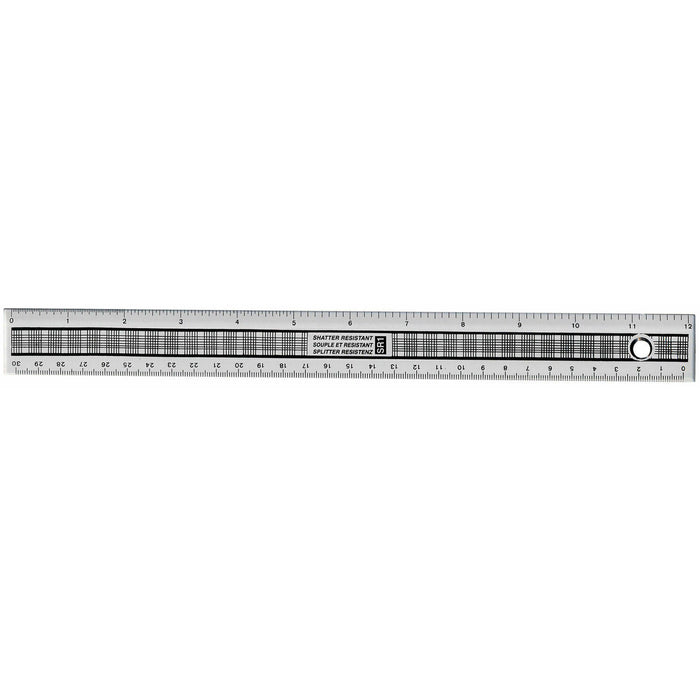 Ruler Shatter Resistant (Clear) 30cm