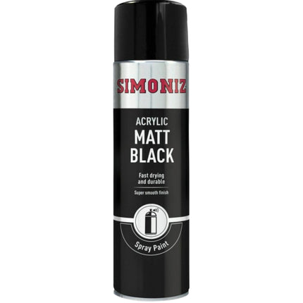 Simoniz Spray Paint - Matt Black (Aerosol) 500ml
